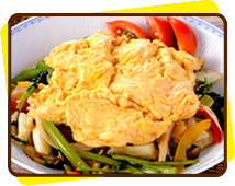 カンクン（空芯菜）炒め　ふわたまのせ
